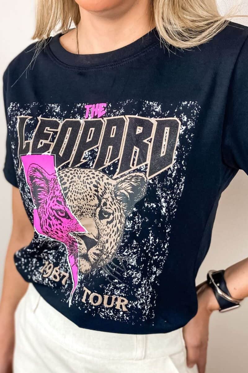 Camiseta T-Shirt Feminina Regular Leopard - Etiqueta Modas